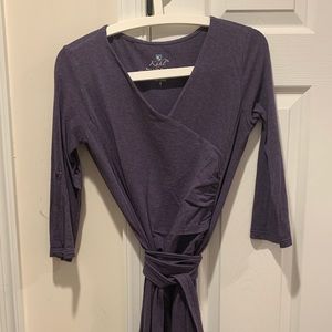 Knee length organic contain dress in purple